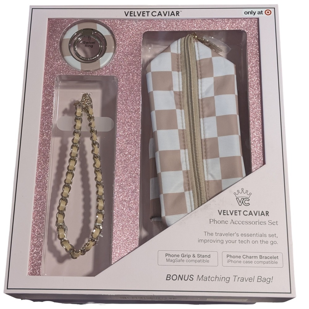 VELVET CAVIAR Phone Accessoriesโ Set - Nude Vibe Check New Sealed